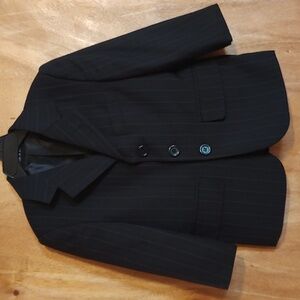 BAK Handsome Little Boys 3-Button Blazer Black Pinstripe Pockets Formal Size 4